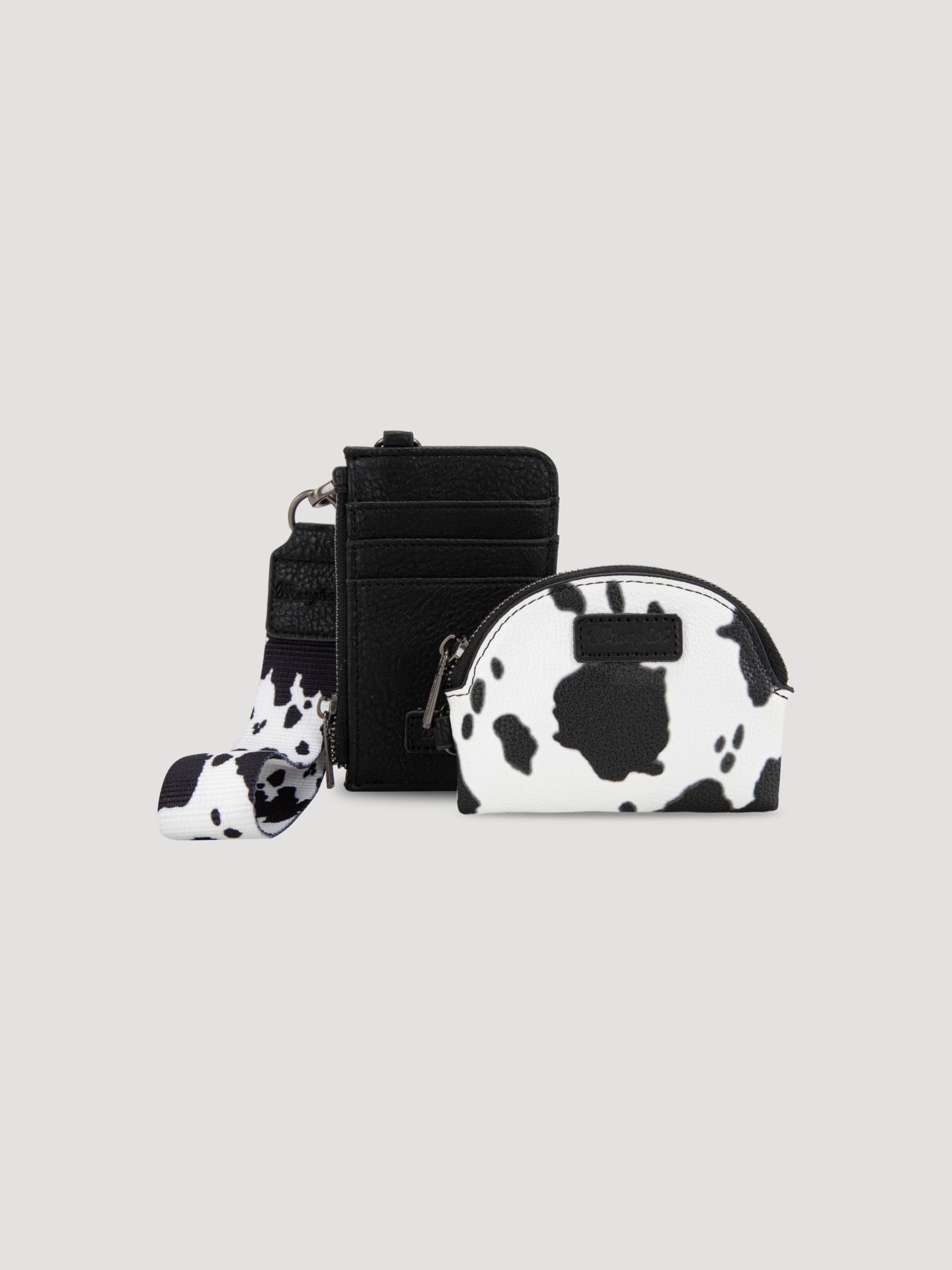 Женские кошельки Wrangler Cow Print Card and Wallet Set, цвет: Чёрный — фото 3