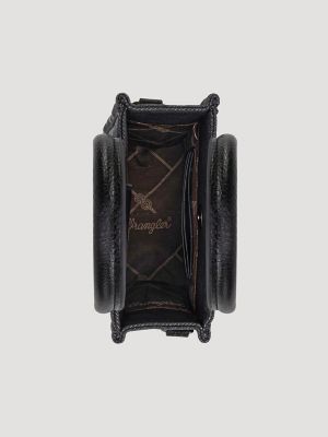 Laser Cut Printed Square Cross Body:Black:One Size alternative view 2