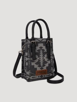 Laser Cut Printed Square Cross Body:Black:One Size alternative view 3