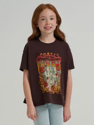 Girl's Wrangler x Lainey Wilson Oversized Graphic Tee in Mole