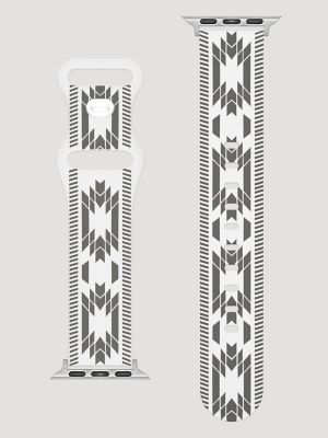 Silicone Southwestern Universal Watchband in White