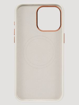 Smartphone Leather Embroidery Case in White