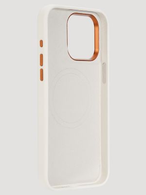 Smartphone Leather Embroidery Case in White