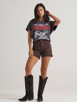 Women's Wrangler&reg; Colorwash Cowboy Short in Cocoa