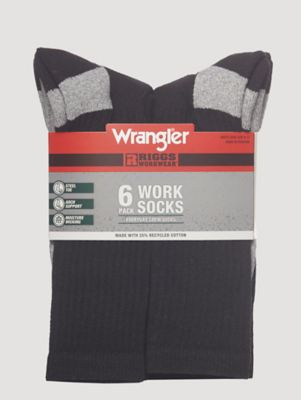 RIGGS Workwear&reg; Ultra Dry Crew Sock (6-Pack) in Black