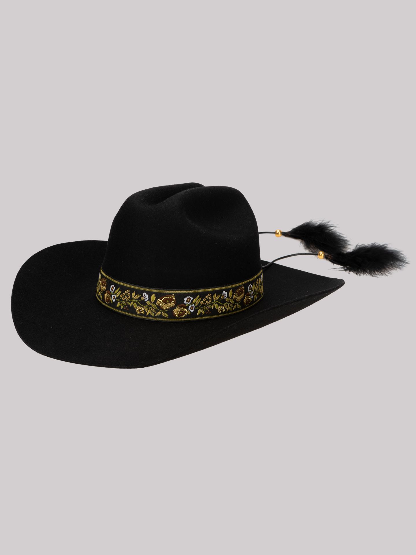 Женский головной убор Wrangler Embroidered Band with Tassels Cowboy Hat, цвет: Чёрный — фото 2