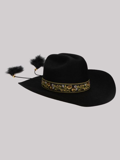 Женские головные уборы Wrangler Women's Embroidered Band with Tassels Cowboy Hat