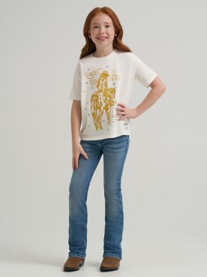 Girl's Wrangler x Lainey Wilson Country Cool Oversized Tee in White