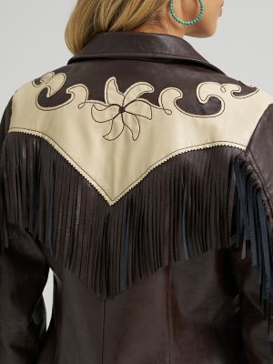 Wrangler x Lainey Wilson Faux Leather Fringe Jacket