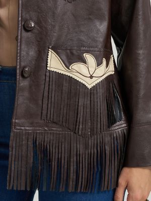 Wrangler x Lainey Wilson Faux Leather Fringe Jacket