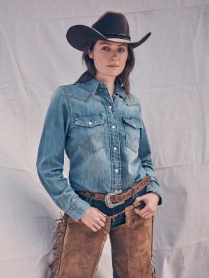 Women's Wrangler Iconic Western Snap Denim Shirt