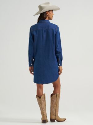 Women's Wrangler Iconic Western Snap Denim Dress
