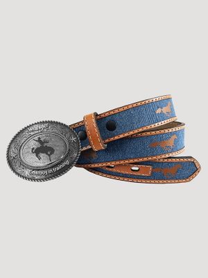 Boy's Denim Horses Buckle Belt