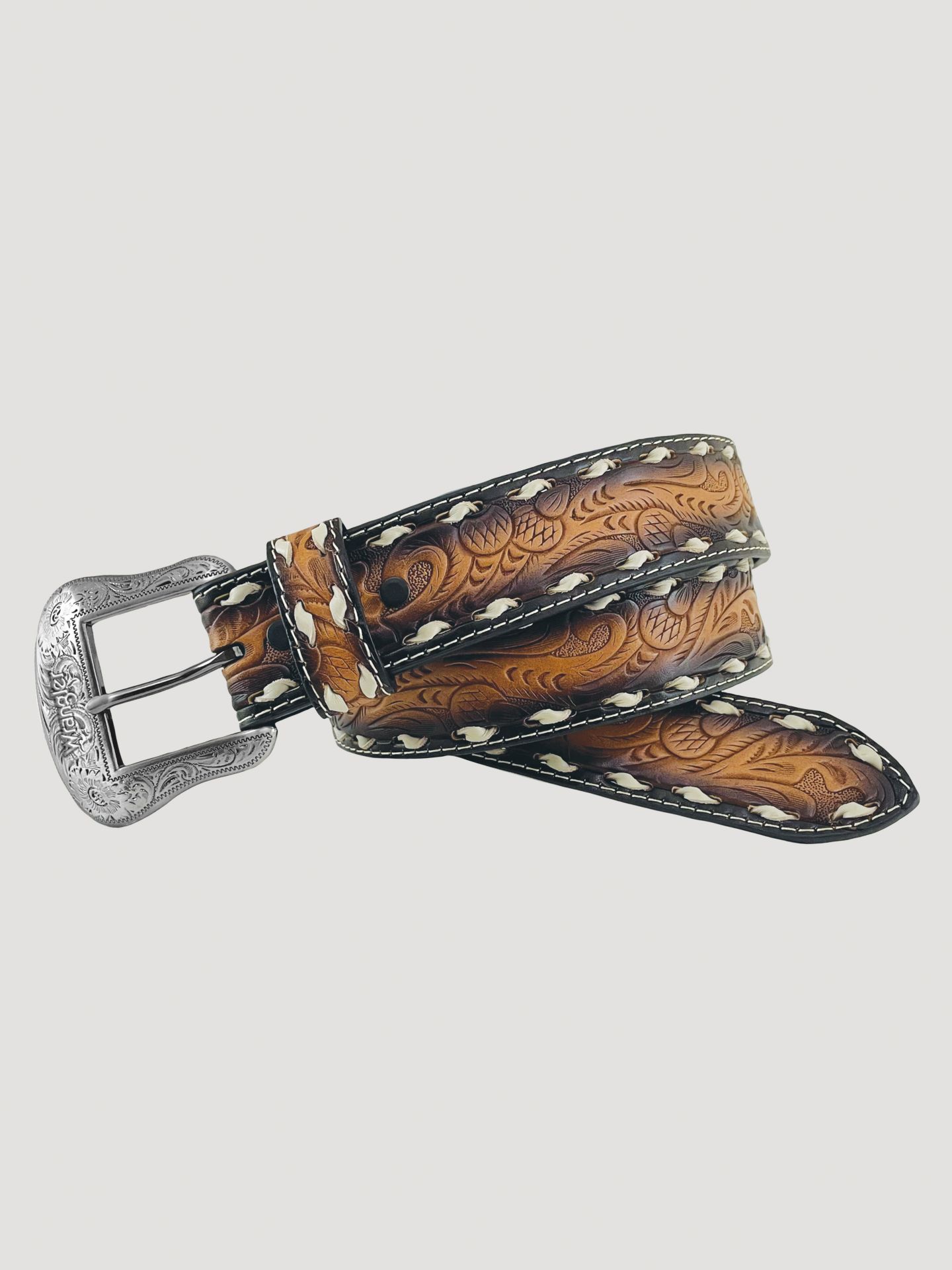 Мужской ремень Wrangler Whip Stitch Embossed, цвет: Рыжевато-коричневый — фото 1