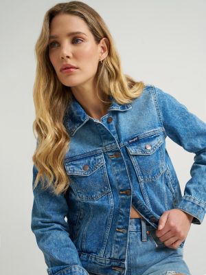 Womens Western Unlined Denim Jacket:Light Denim:L alternative view 3
