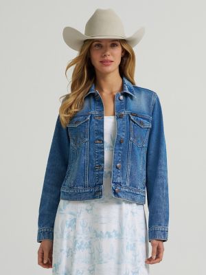 Womens Western Unlined Denim Jacket:Light Denim:L alternative view 5