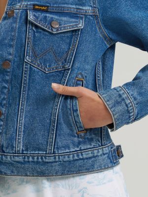 Womens Western Unlined Denim Jacket:Light Denim:L alternative view 7