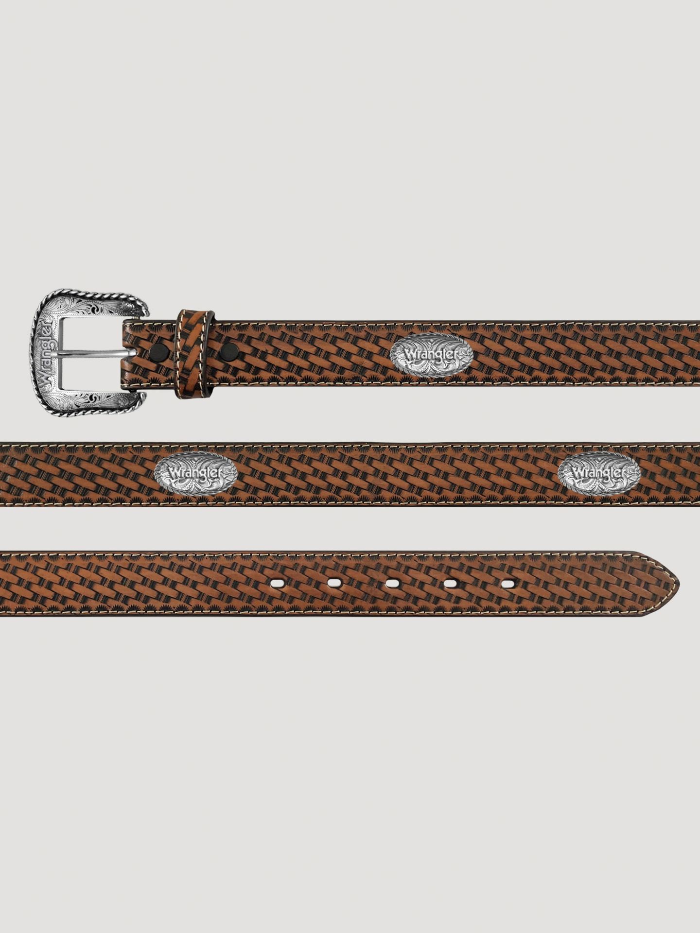 Ремень Wrangler Braided Concho для мальчиков, цвет: Рыжевато-коричневый — фото 2
