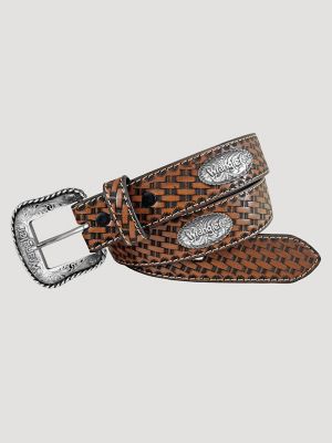 Boy's Braided Concho Belt in Tan