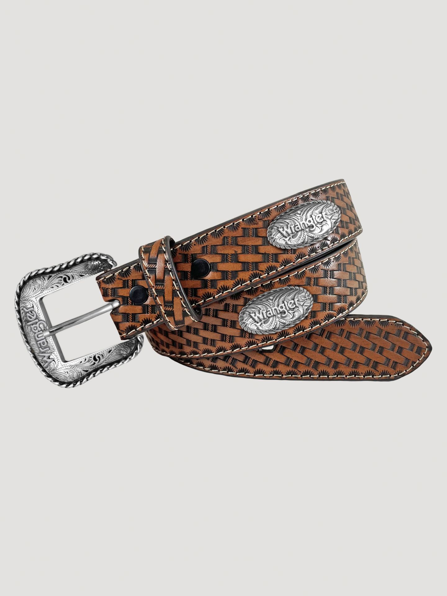 Ремень Wrangler Braided Concho для мальчиков, цвет: Рыжевато-коричневый — фото 1