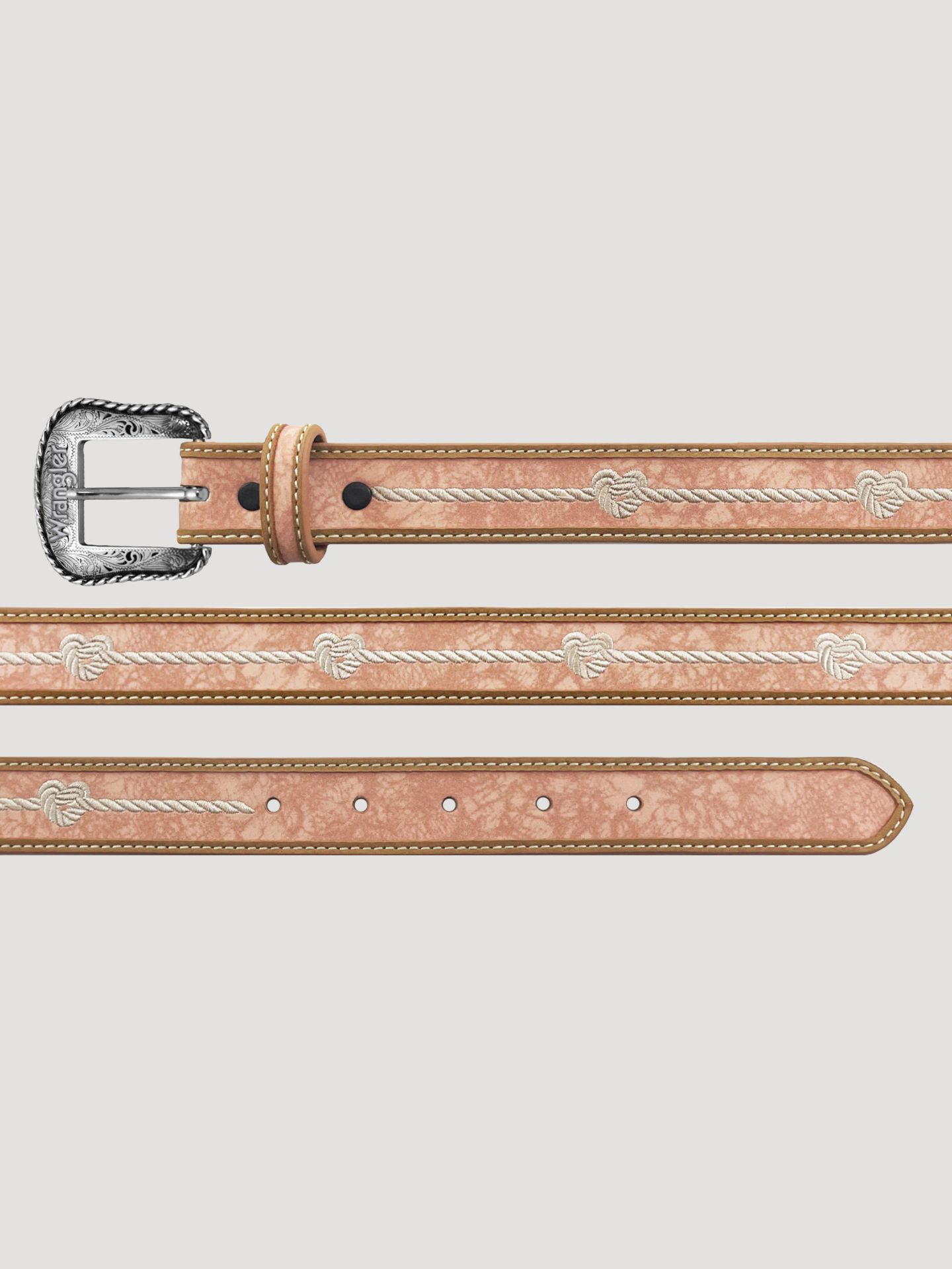 Ремень Wrangler Heart Rope Stitch Belt для девочек, цвет: Розовый — фото 2