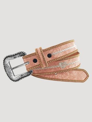Girl's Heart Rope Stitch Belt in Pink