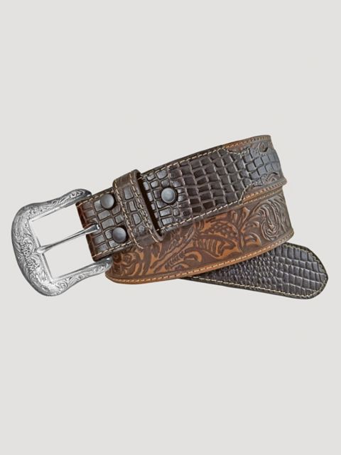Мужские ремни Wrangler Men's Carved Croco Embossed Belt