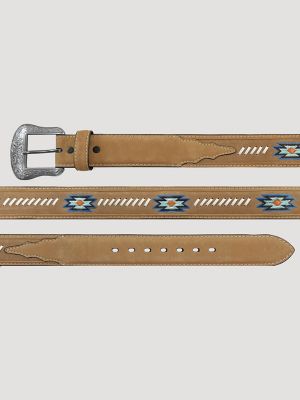 Men's Whip Stitch Belt in Tan