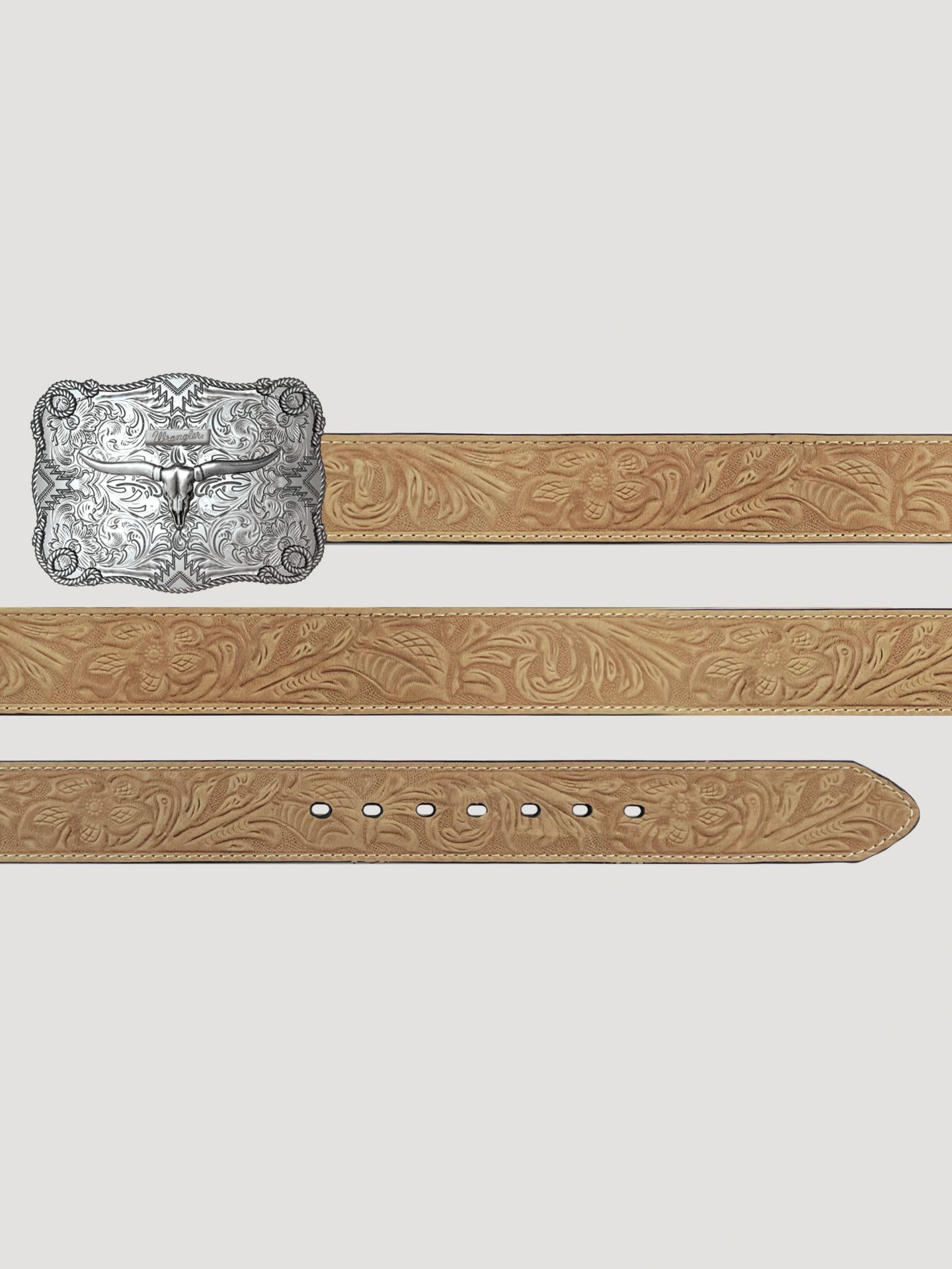 Мужской ремень Wrangler Embossed Western Buckle, цвет: Рыжевато-коричневый — фото 2