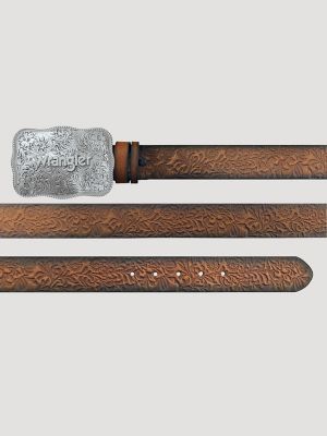 Women's Carved Buckle Belt in Brown
