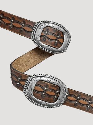 Women's Slider Conchos Belt in Brown