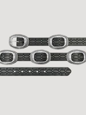 Women's Slider Conchos Belt in Black