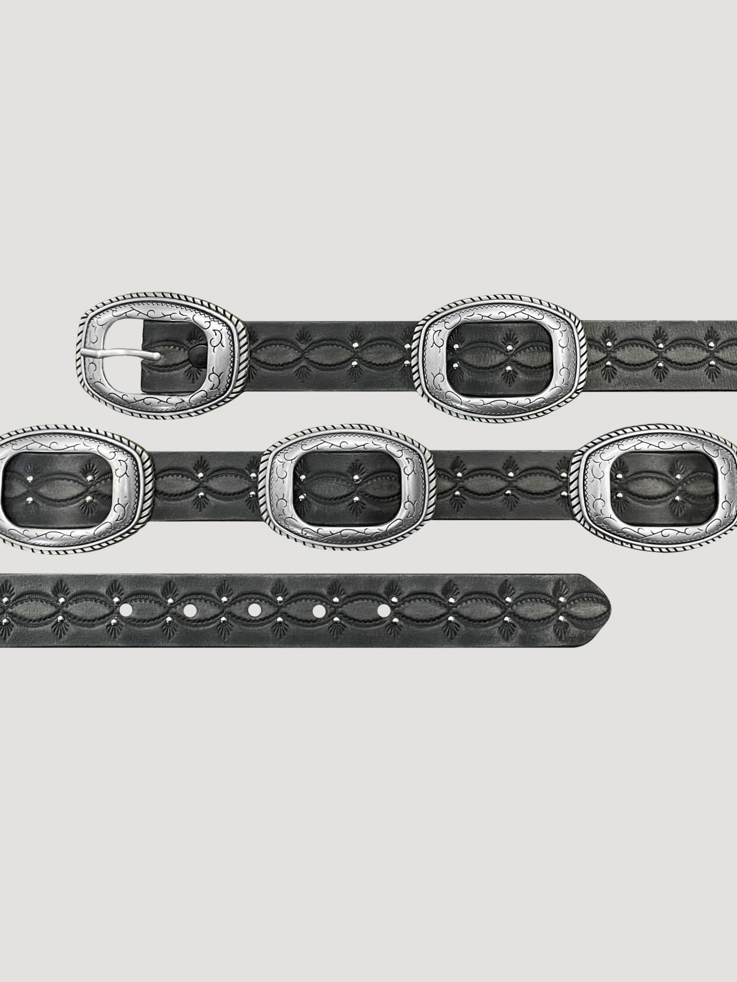Женский ремень Wrangler Slider Conchos Belt, цвет: Чёрный — фото 2