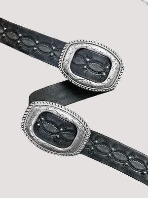 Women's Slider Conchos Belt in Black