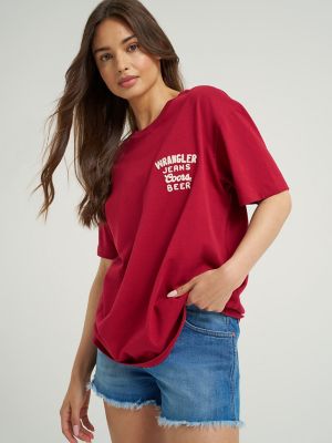Wrangler x Coors Logo T-Shirt in Banquet Red
