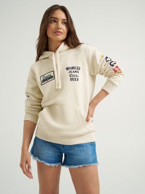 Wrangler x Coors Hoodie in Antique White