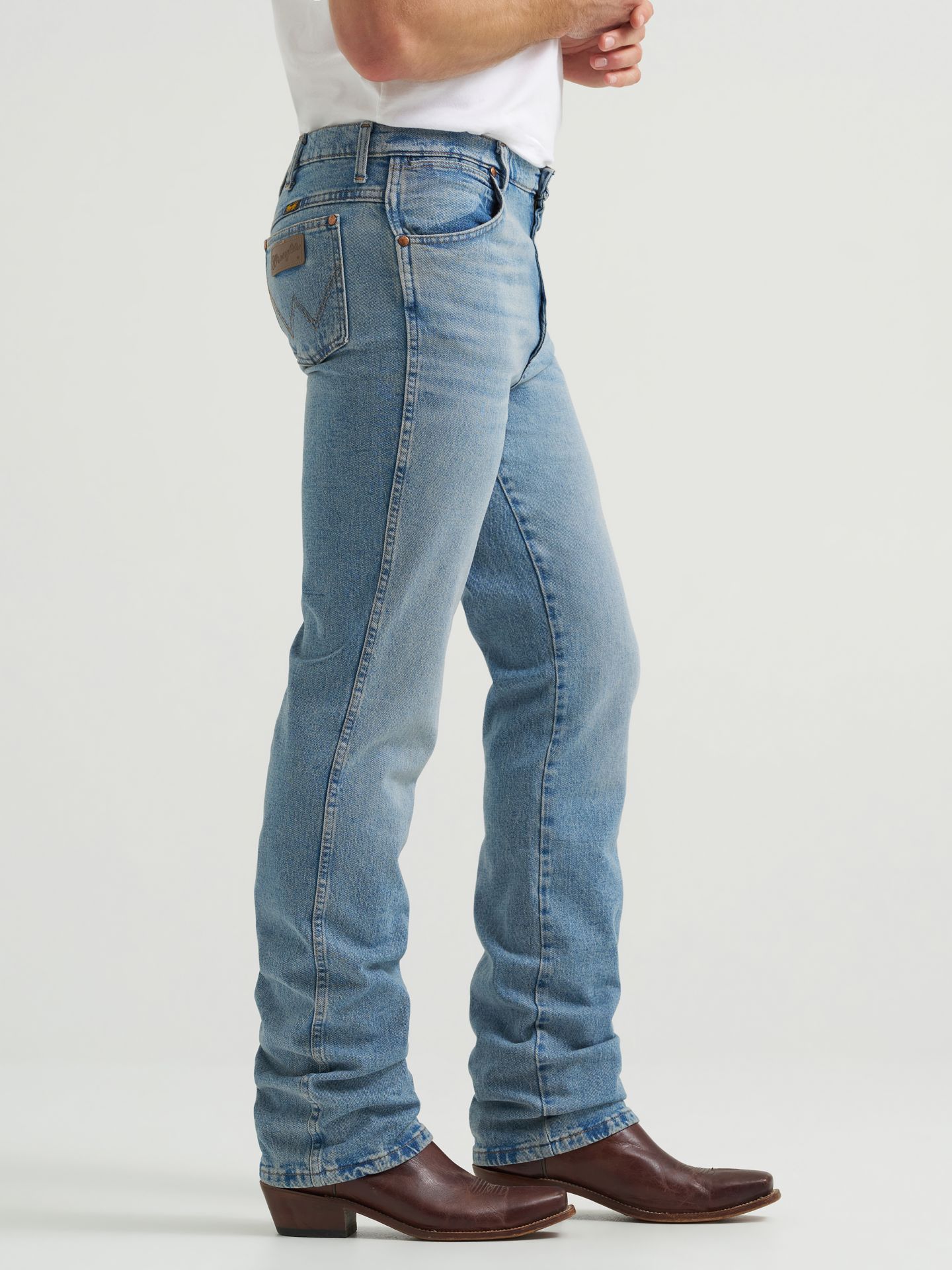 Мужские джинсы Wrangler Cowboy Cut® Slim Fit Vintage Wash, цвет: Синий — фото 4