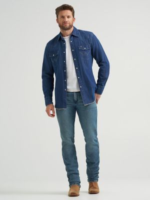Wrangler® Cowboy Cut® Slim Fit Vintage Wash Jean in Faded Tint