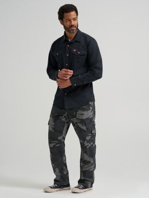 Men's Relaxed Fit Stretch Shirt in Black