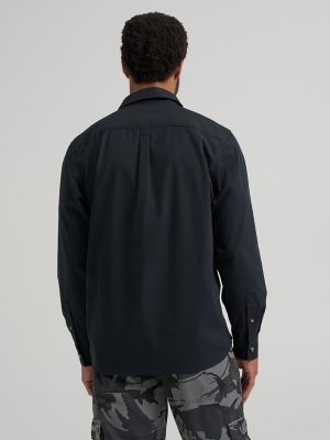 Men's Relaxed Fit Stretch Shirt in Black