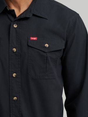Men's Relaxed Fit Stretch Shirt in Black alternative view 3