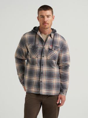 Men's Hooded Shirt Jacket in Frost Grey