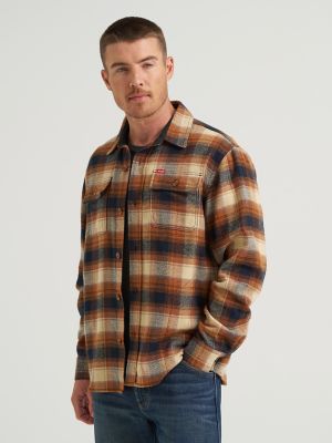 Wrangler® Men's Five Star Premium Brushed Flannel Shirt Jacket
