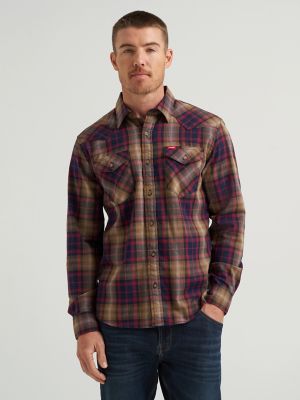 Mens Plaid Broken Twill Shirt:Chocolate:XL alternative view