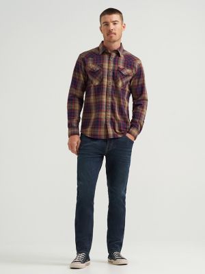 Mens Plaid Broken Twill Shirt:Chocolate:XL alternative view 2
