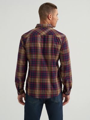 Mens Plaid Broken Twill Shirt:Chocolate:XL alternative view 3