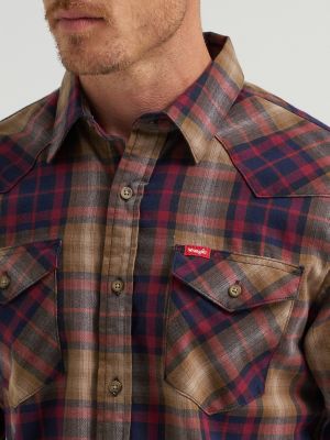 Mens Plaid Broken Twill Shirt:Chocolate:XL alternative view 4