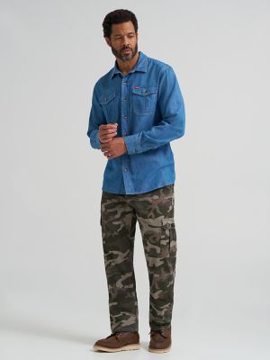 Men's Fleece Lined Cargo Pant in Jungle Camo Choco Chip