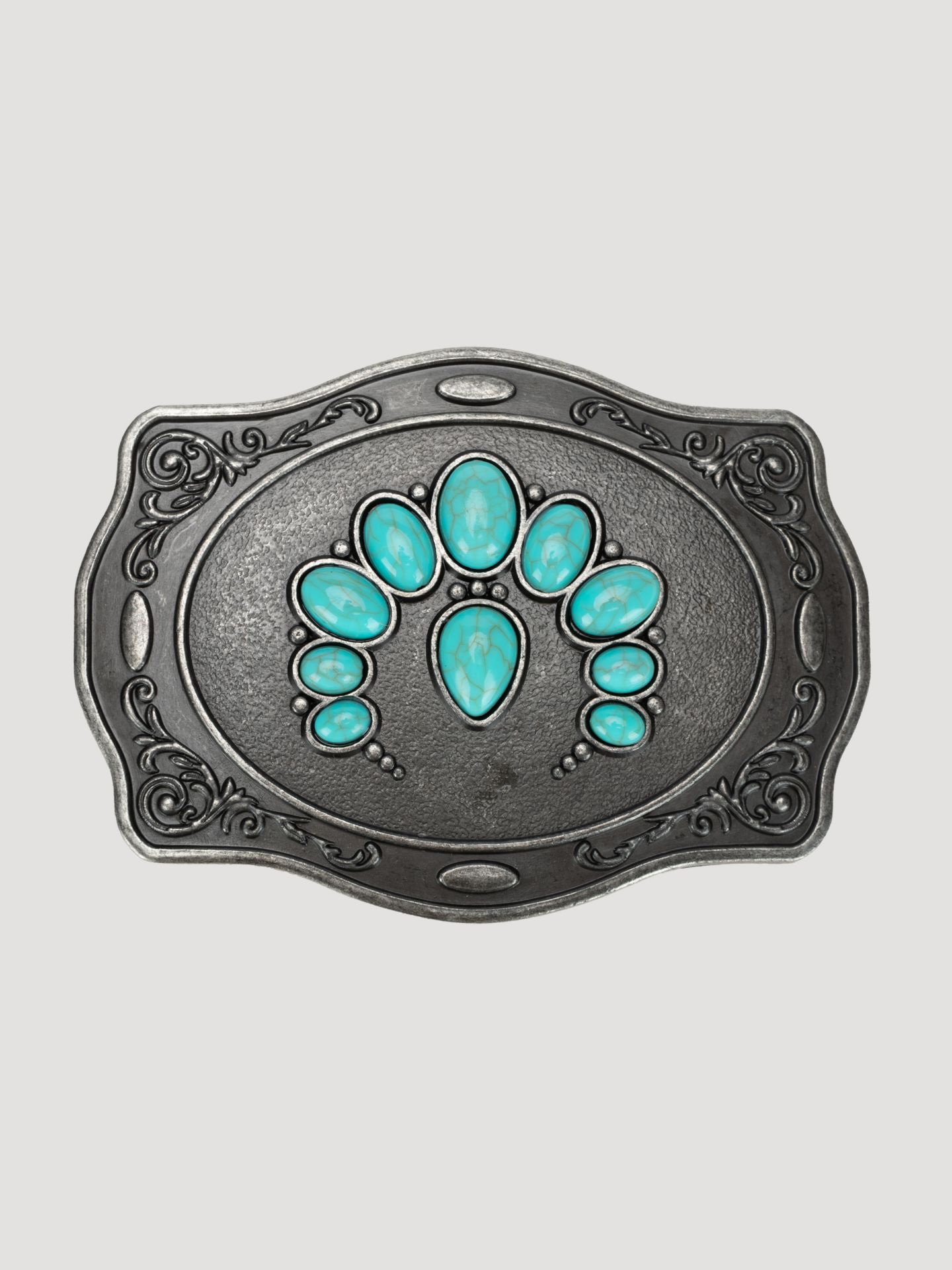 Женский ремень Wrangler Turquoise Blossom Belt Buckle, цвет: Серебряный — фото 1