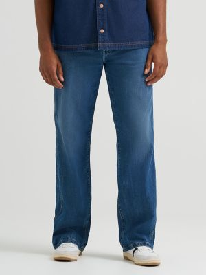Mens Loose Straight Jean:Retro Blue:36:34 alternative view 3